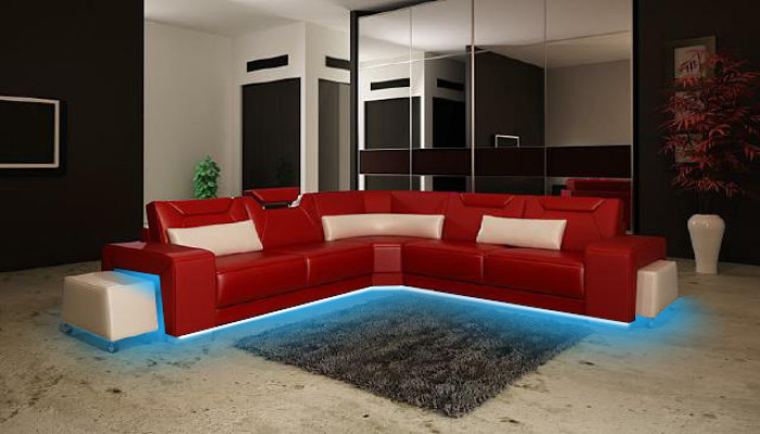 Woonlandschap bekleding hoek hoekbank bankstel landschap lederen zitplaats PH739