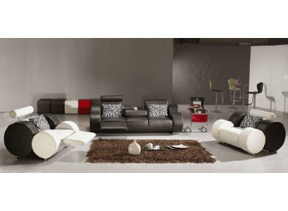 LEDEREN BANKSTEL LEDEREN BANKSTEL COMBINATIE 3+2+1 ZITS BANKSTEL DESIGNER BANK NIEUW