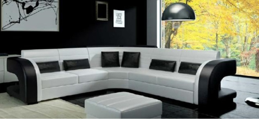LEREN BANKSTEL Design woONLANDSCHAP BANKSTEL SET ZITGROEP HOEKCOUCH SOFA Bergamo