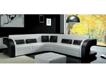 LEREN BANKSTEL Design woONLANDSCHAP BANKSTEL SET ZITGROEP HOEKCOUCH SOFA Bergamo