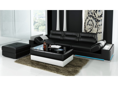 XXL Grote Bank Lounge Club 3+3 Zits Multifunctionele Bank Lederen Bank + USB + LED  XXL Grote Bank Lounge Club 3+3 Zits Multifunctionele Bank Lederen Bank + USB + LED