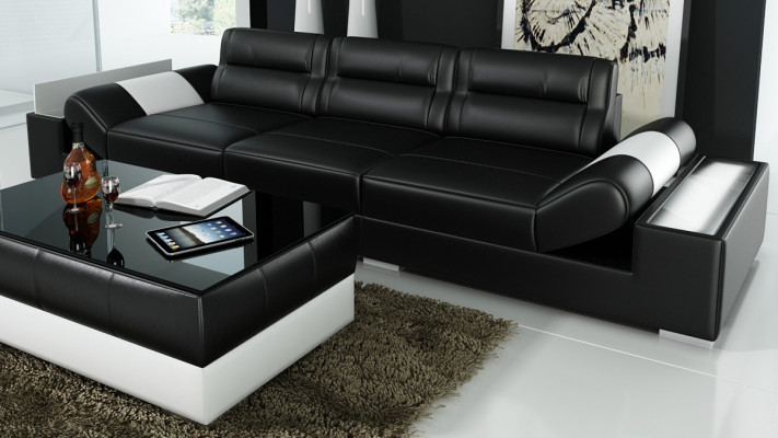 XXL Grote Bank Lounge Club 3+3 Zits Multifunctionele Bank Lederen Bank + USB + LED  XXL Grote Bank Lounge Club 3+3 Zits Multifunctionele Bank Lederen Bank + USB + LED