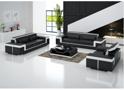 Bankstel 3+3 zits leren bank bankstel bankstel