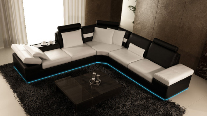 Leren bank Bank Bank Woonlandschap Hoekbankstel Ontwerp Moderne Bank K5014B