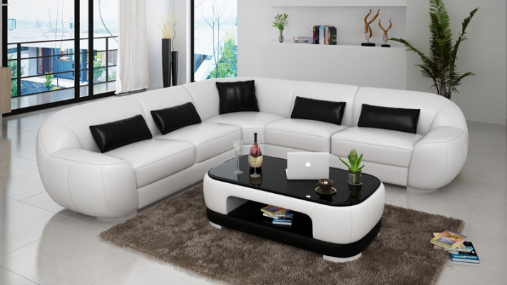 Leren bank Bank Bank Woongebied Hoekbank Hoekstel Modern Design