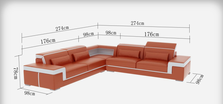 Leren bank Bank Woonlandschap Hoekbank Hoek Bankstel Ontwerp Modern Bankstel G8020B