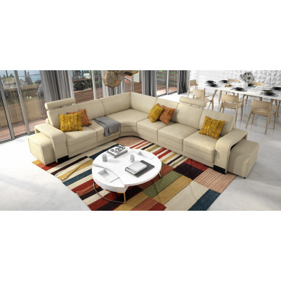 Elegance voor jouw huis Nieuwe L-vormige hoekbank in modern beige.