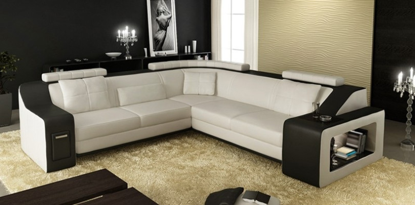 Stijlvol wonen L-vormige kunstlederen bank voor maximaal comfort.