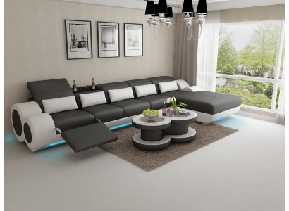 Leren bank Bank Bank Woonlandschap Modern Hoekhoekbank Ontwerp Garnituur