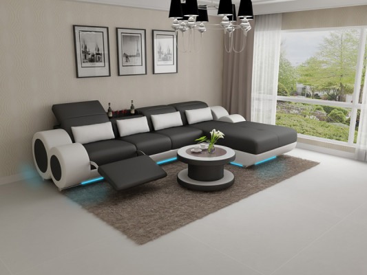 Leren bank Bankstel Nieuw Hoekbank Hoek Set Ontwerp Modern Sofa G8035H
