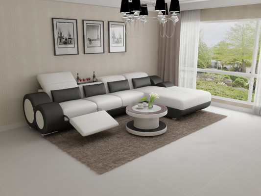 Leren bank Bankstel Nieuw Hoekbank Hoek Set Ontwerp Modern Sofa G8035H