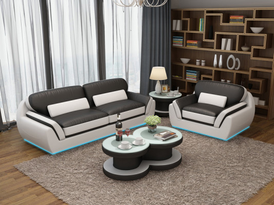 Leren bank Bank Bankstel 3+1 Zits set Ontwerp Modern Nieuw Bankstel