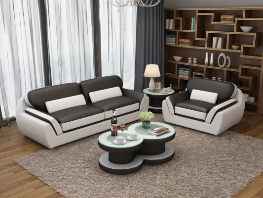Leren bank Bank Bankstel 3+1 Zits set Ontwerp Modern Nieuw Bankstel