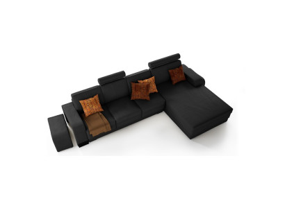 Exclusieve leren hoekbank stijlvol ontwerp voor tijdloze elegantie.