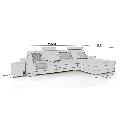 Exclusieve leren hoekbank stijlvol ontwerp voor tijdloze elegantie.