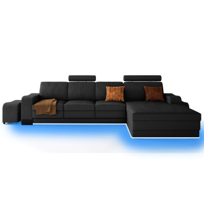 Exclusieve leren hoekbank stijlvol ontwerp voor tijdloze elegantie.