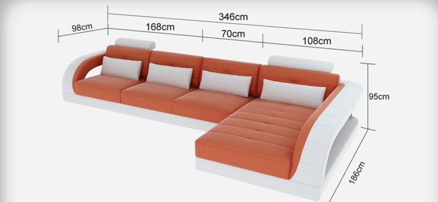 Leren hoekbank bank gestoffeerde bank woonlandschap luxe set