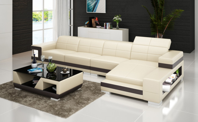 Bank Leren Bank Bank Woongebied Hoek Modern Hoekbank Ontwerp Stel