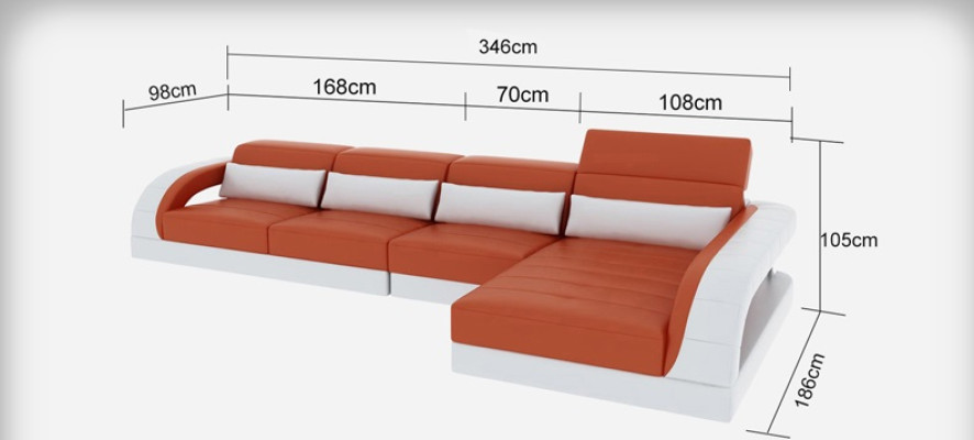 Lederen bank Bank Bank Landelijke woongebied Eck Modern Hoekbank Ontwerp Garnituur