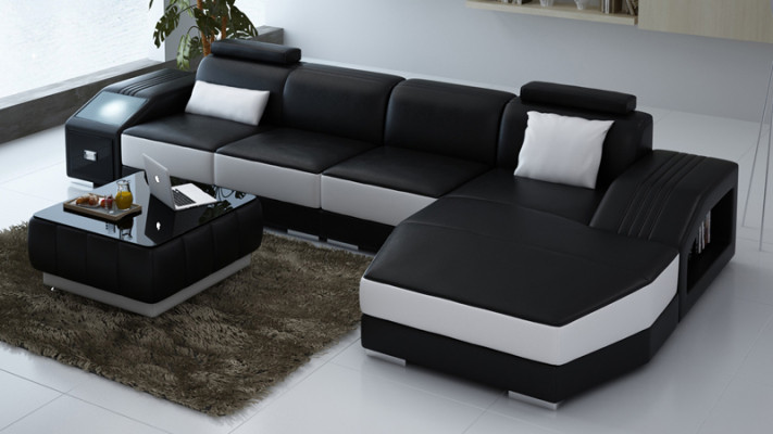 Modern leren bank bankstel hoekbank hoekbank set design decor