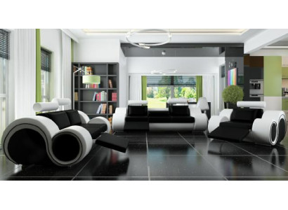Bankbekleding 3+2 zits designerbank leren bank kleurkeuze bankstel zwart