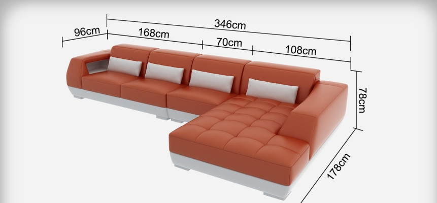 Leren bank Bank Woonlandschap Hoekbank Hoekset Ontwerp Modern Bankstel G8024C