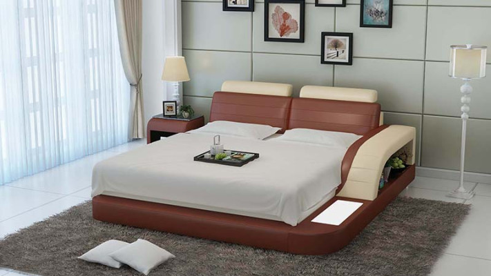 Polsterontwerp Luxe Bed Bedden Leder Moderne Slaapkamer 140/160/180 cm