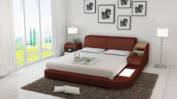 Polster Ontwerp Luxe Bed Bedden Leder Slaapkamer 140/160/180 LB8815