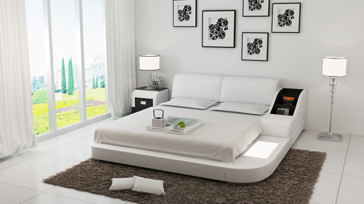 Polster Ontwerp Luxe Bed Bedden Leder Slaapkamer 140/160/180 LB8815
