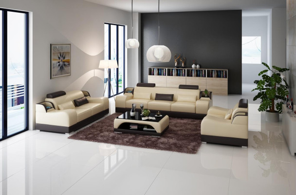 Ontwerp Bankstel Bank Bekleedbanken Leder 3+2 Zits Compleet Set Nieuw Modern