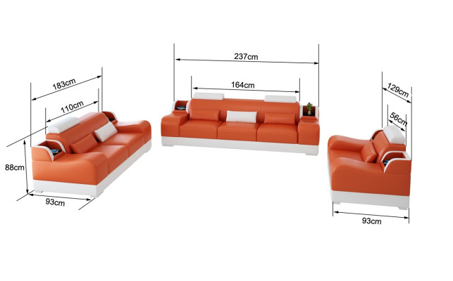 Ontwerp Bankstel Bank Bekleedbanken Leder 3+2 Zits Compleet Set Nieuw Modern