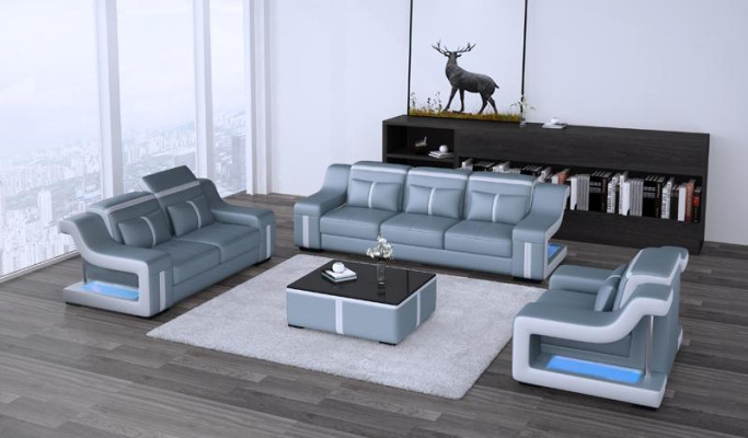 Sofa set 3+1 zits G8047D bank gestoffeerd zitje set bank woonkamer leer