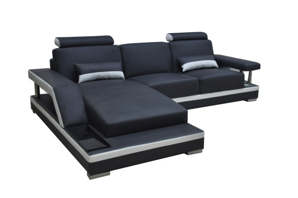 Ledersofa woonlandschap hoekbank ontwerp moderne bank L-vorm.
