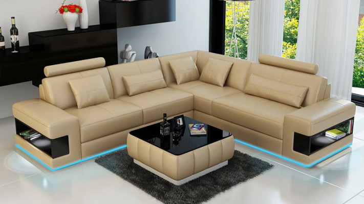 Leren bank Moderne bankstel Hoekbank Hoekdecoratie Set Design