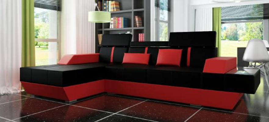 Leren bank Bank Bank Hoekbank Leren bank Bekleding Hoek Woonlandschap