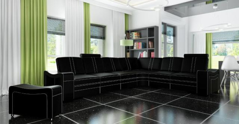 LEDERSOFA XXL WOONLANDSCHAP BANKSTEL LEDEREN HOEKBANK BANKSTEL HOEKSOFA BEKLEDING