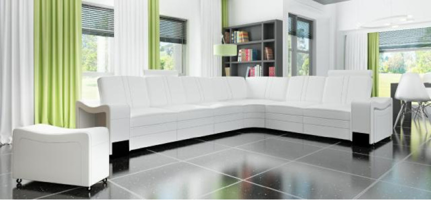 LEDERSOFA XXL WOONLANDSCHAP BANKSTEL LEDEREN HOEKBANK BANKSTEL HOEKSOFA BEKLEDING