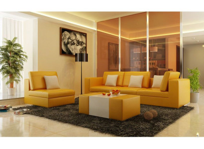 Sofaset met USB-bekleding, bankstel 3+1 lederen bankstellen banken op maat
