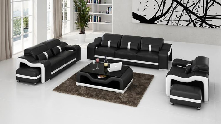 Ontwerp bankstel bank bekleding banken leer modern 3+2 zits compleet set nieuw