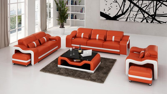 Ontwerp bankstel bank bekleding banken leer modern 3+2 zits compleet set nieuw