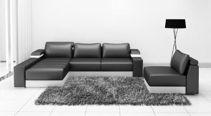 Hoekbank hoekbank bank bekleding lederen set woonlandschap chaise longue