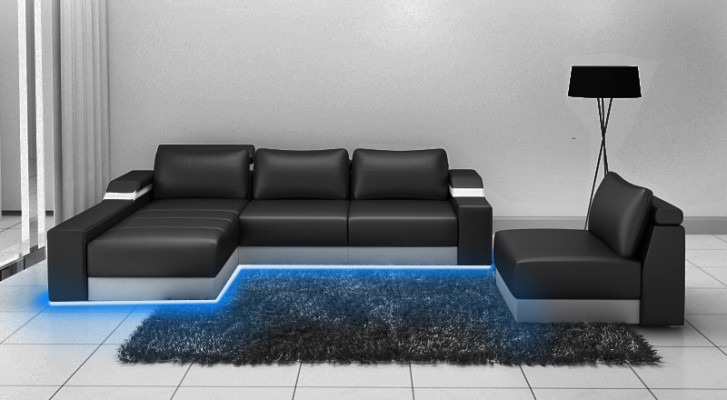 Hoekbank hoekbank bank bekleding lederen set woonlandschap chaise longue