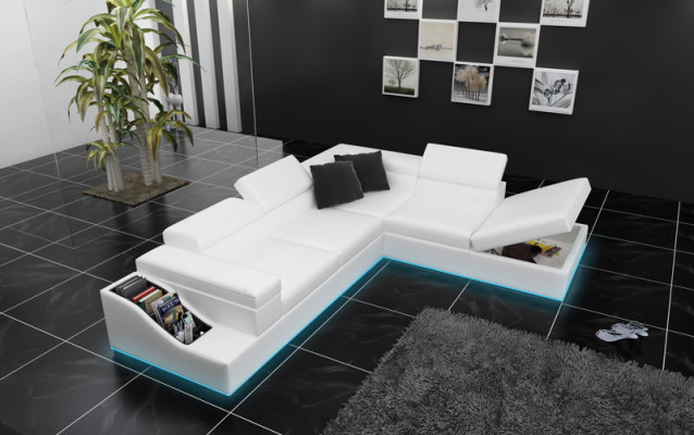 Leren bank Bank Bank Moderne woonkamer hoekbank Hoek ontwerp zithoek