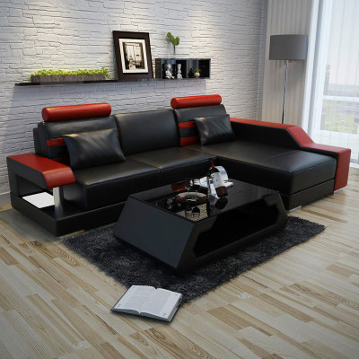 Ledersofa Bank Woonlandschap Hoekbank Hoekbank Set Ontwerp Moderne Bankstel L6016E