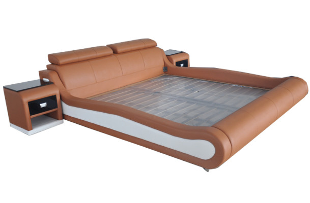 Luxe bed met USB-poorten huwelijksbedden leer 140/160/180/200 LB8825