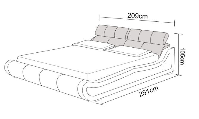 Luxe leren bed met USB-beklede bedden Dubbel Modern Huwelijk 140/160/180 cm