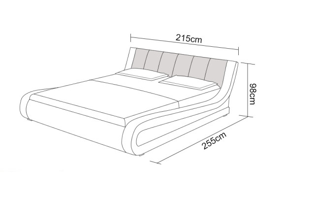 Lederen bed met USB-polsbedden Luxe tweepersoons 140/160/180 LB8829