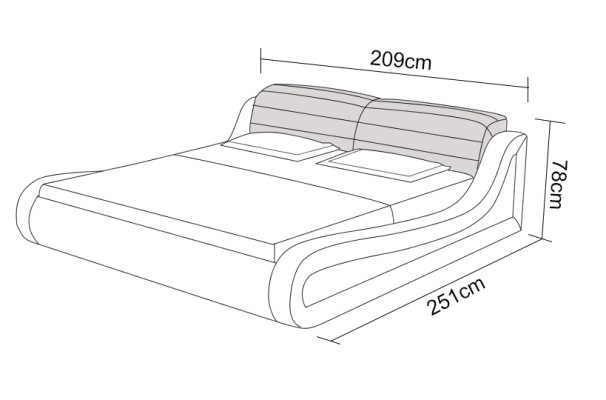 Lederen bed met USB-beklede luxe tweepersoons hotelhuwelijksbed 140/160/180 cm