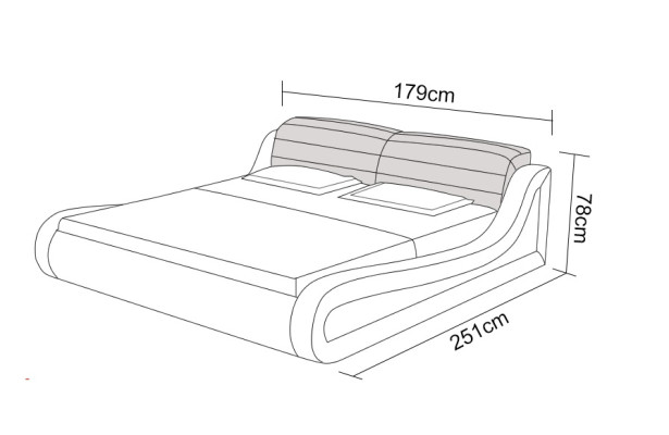 Lederen bed met USB-beklede luxe tweepersoons hotelhuwelijksbed 140/160/180 cm