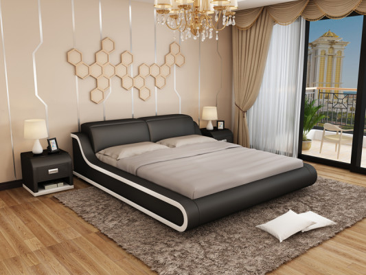 Bed met USB gestoffeerd bed Tweepersoonsbed Huwelijksbed Bedden 140/160/180 LB8835